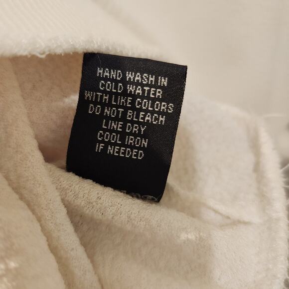 Vertigo Sheer Sleeve Cream Raglan Style 3/4 Sleeve Shirt - Size S - Picture 8 of 8